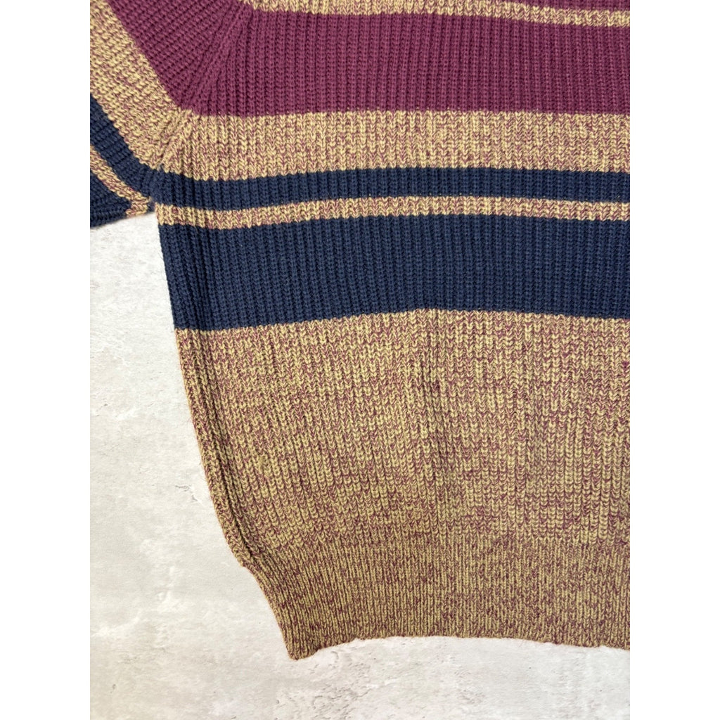 Vintage 90s Oakton Striped Pullover Knit Sweater Size Medium