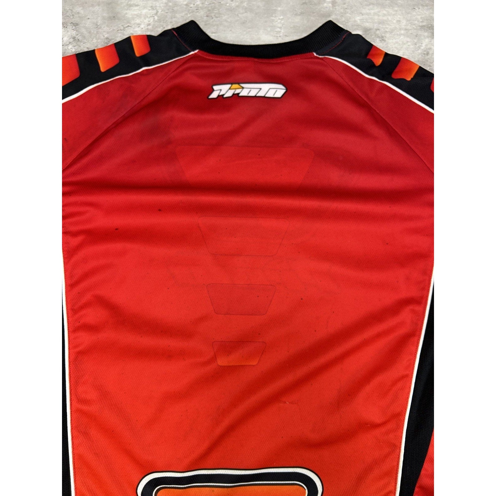 Vintage Proto Gradient Spellout Graphic Long Sleeve Motocross Jersey Size Large
