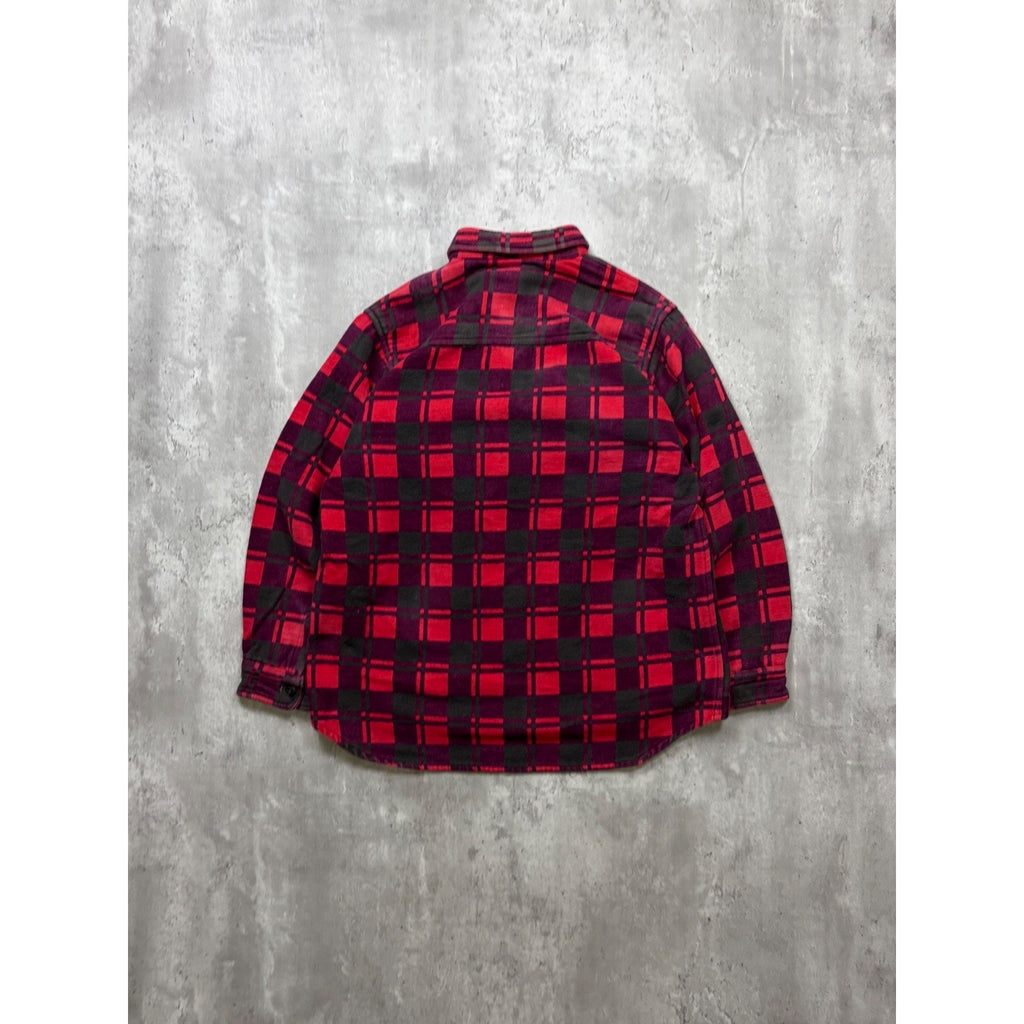 Vintage 1970s Champion Plaid Print Long Sleeve Button Up Shirt Size Large