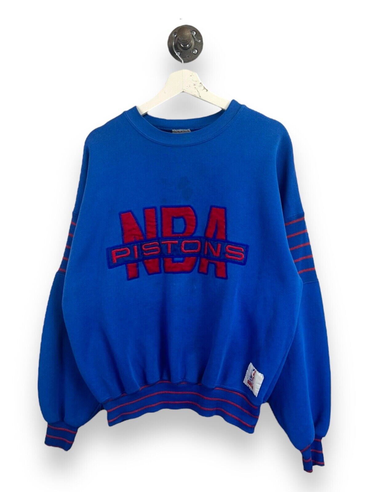 Vintage 90s Detroit Pistons NBA Embroidered Logo Sweatshirt Size XL