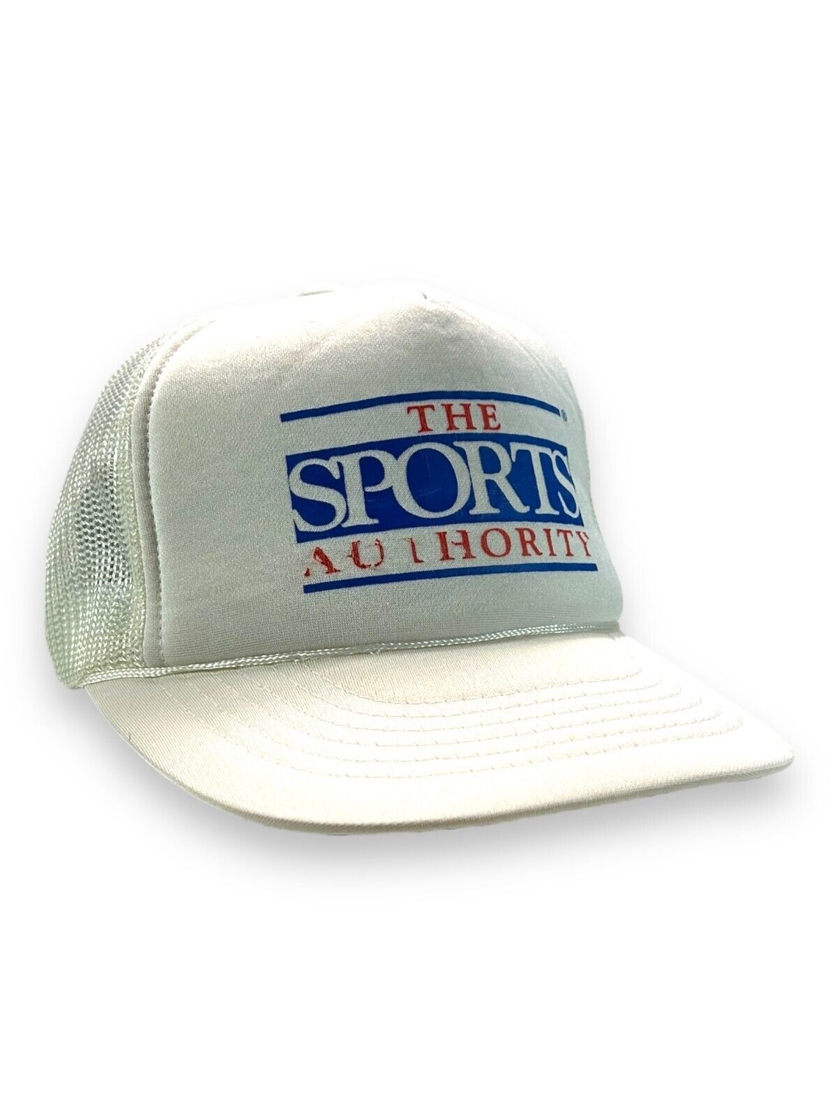 Vintage 80s/90s The Sports Authority Logo Graphic Trucker Snapback Hat OSFA