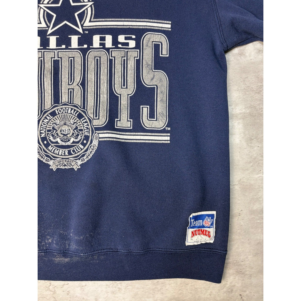Vintage 90s Dallas Cowboys NFL Spellout Graphic Football Sweatshirt Size Large