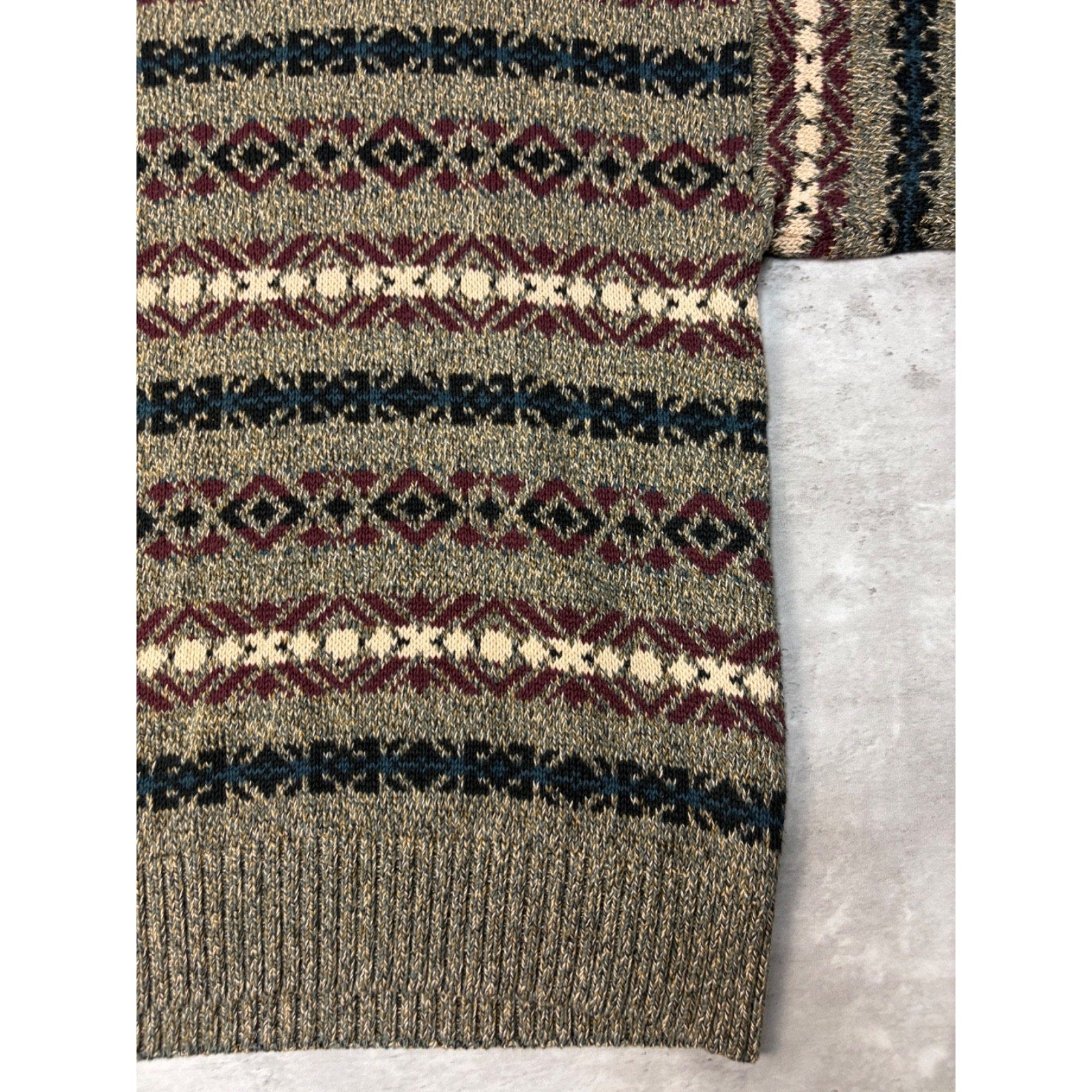 Vintage Jantzen Abstract Pattern Striped Pullover Knit Sweater Size Large