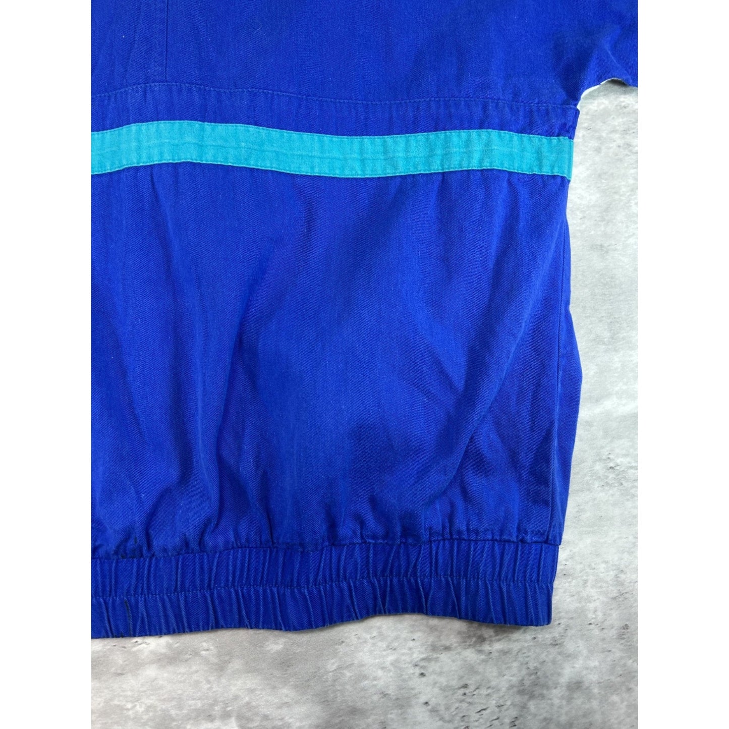 Vintage 90s Abercombie & Fitch Striped Full Zip Bomber Jacket Size Medium Blue