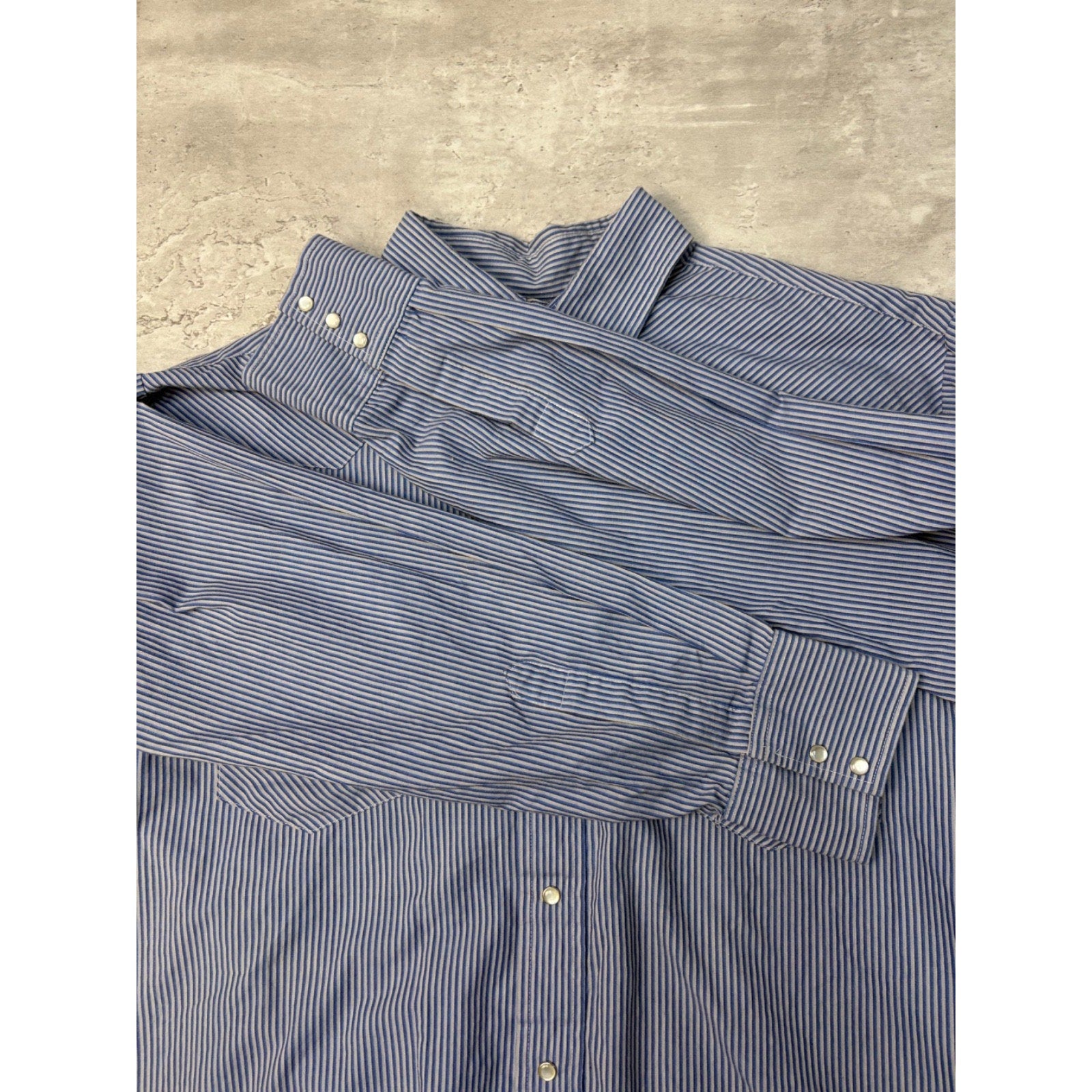 Vintage 90s Rock Creek Ranch Pearl Snap Striped Cropped Button Up Shirt Size XL