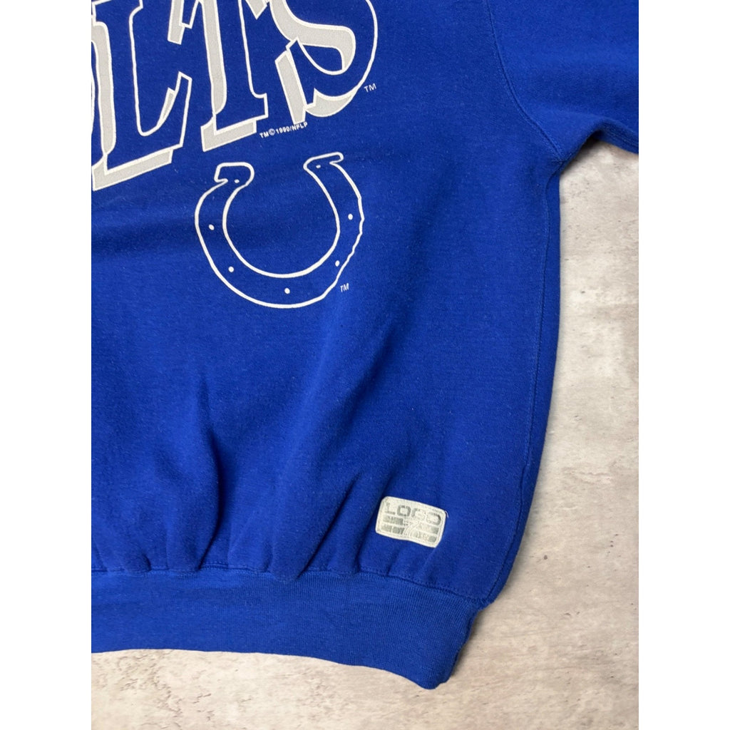 1990 Indianapolis Colts NFL Big Spellout Logo Graphic Sweatshirt Size Large