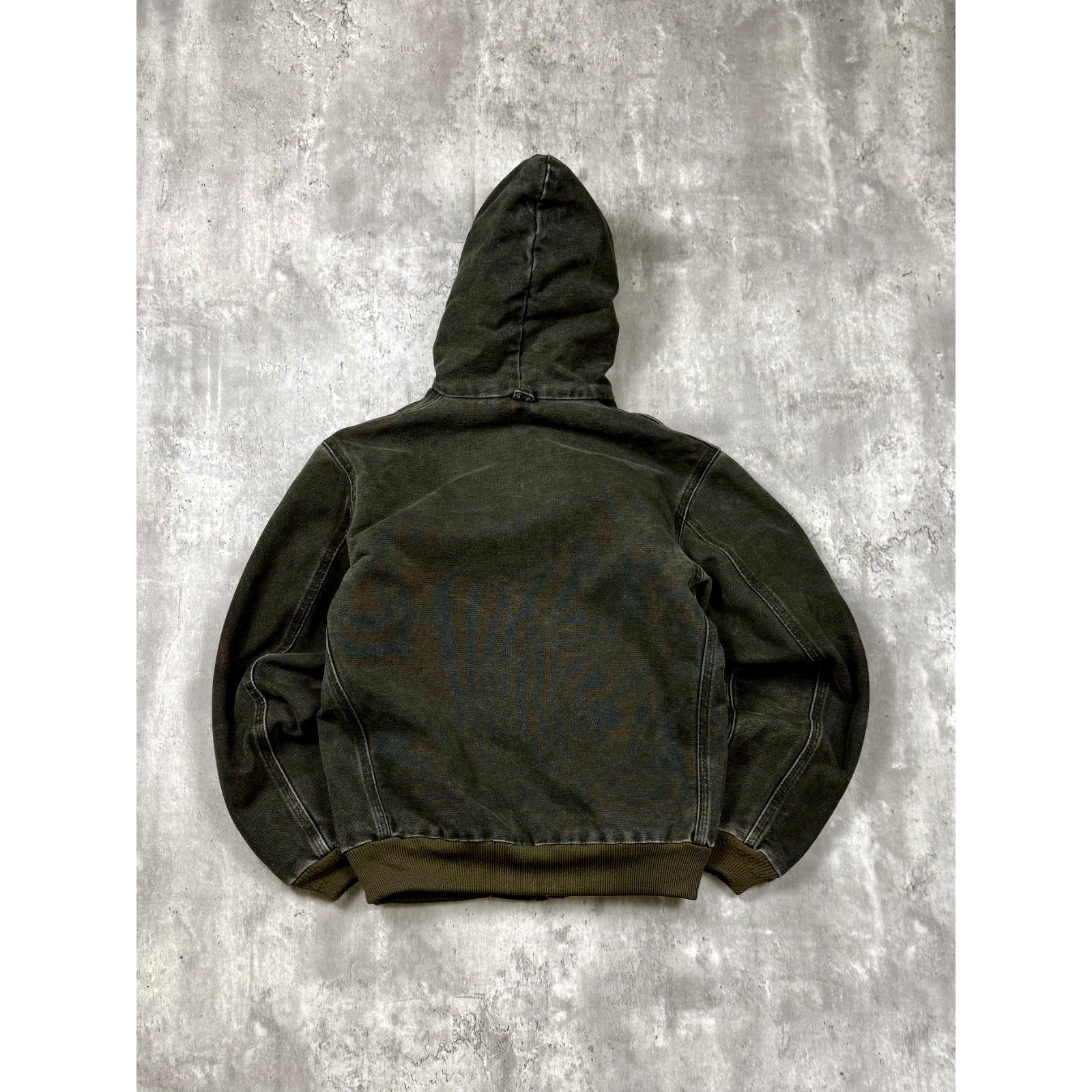 Vintage Carhartt Quilted Lined Canvas Hooded Active Jacket Size Large YOUTH