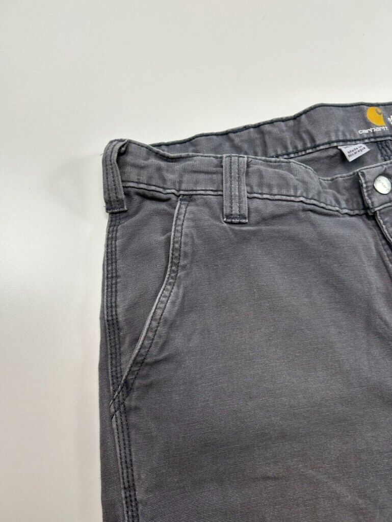 Carhartt Straight Fit Canvas Workwear Pants Size 37 Gray