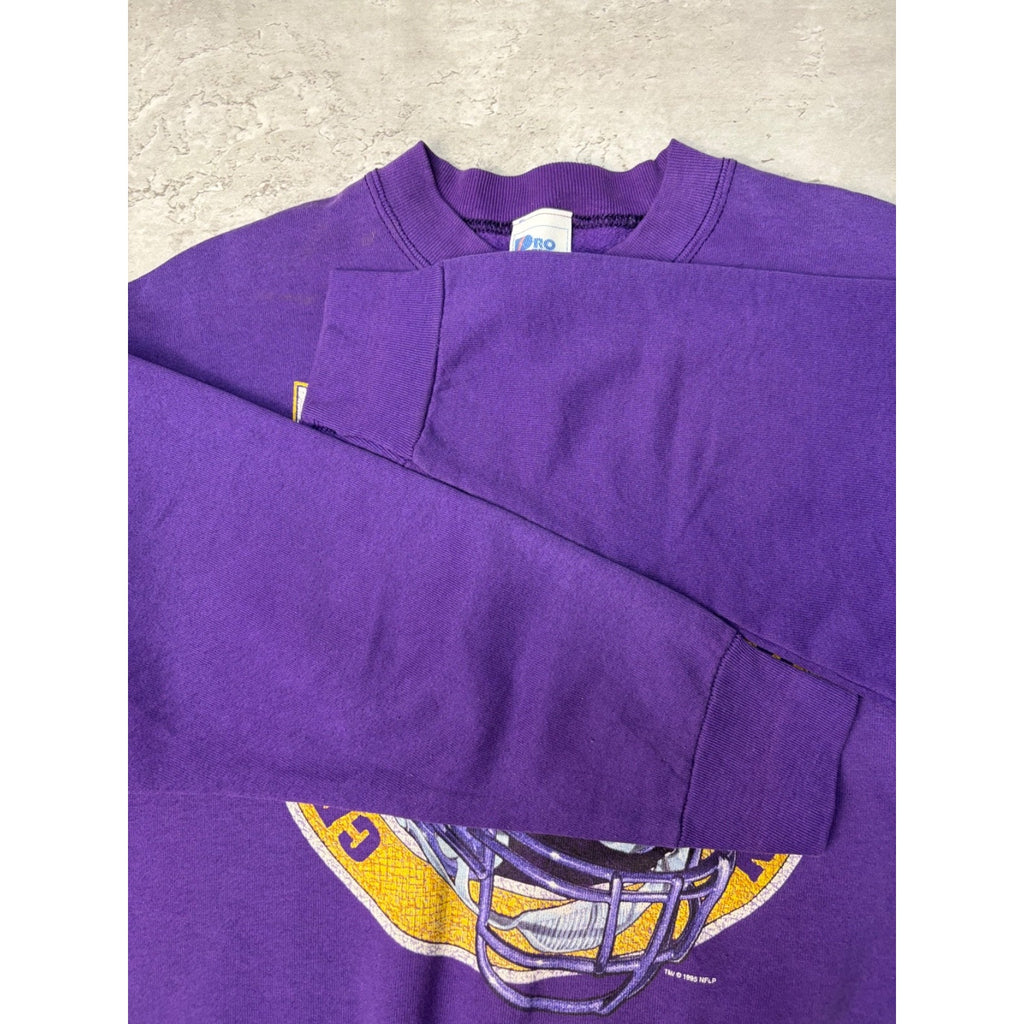 VTG 1995 Minnesota Vikings NFL Helmet Graphic Football Sweatshirt Size Medium