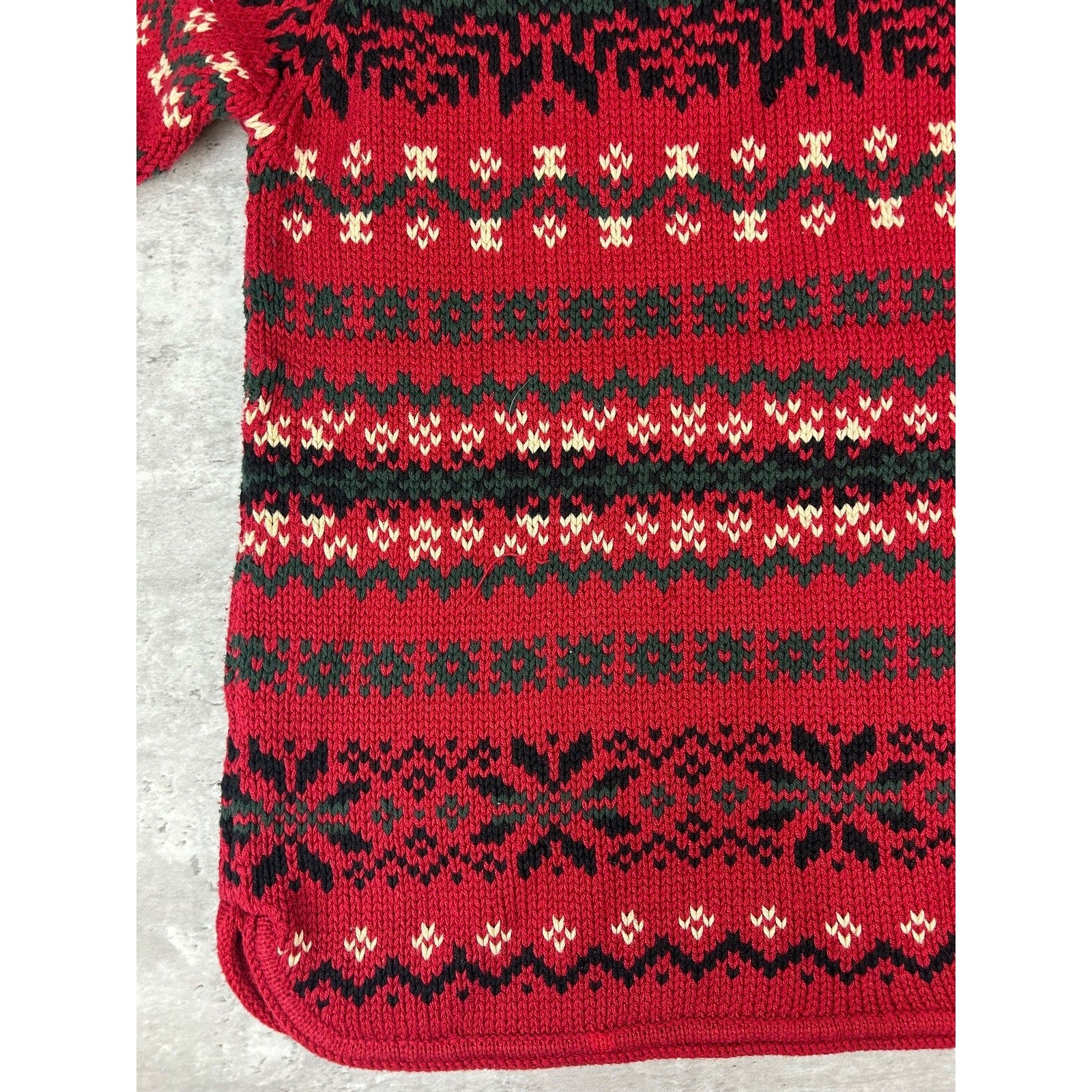 Vintage Eddie Bauer Snowflake Striped Pullover Knit Sweater Size Large