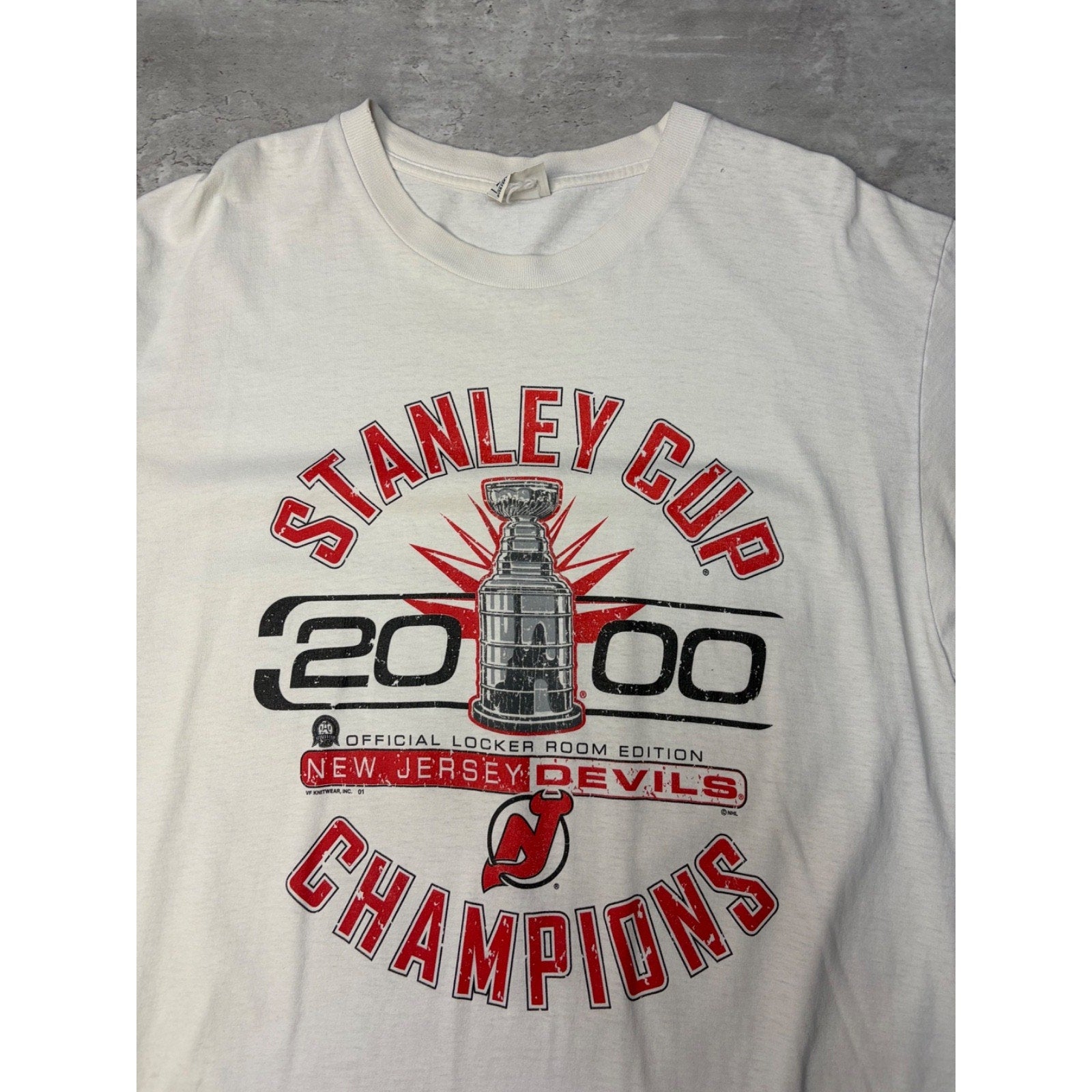 Vintage 2000 New Jersey Devils NHL Stanley Cup Champs T-Shirt Size XL