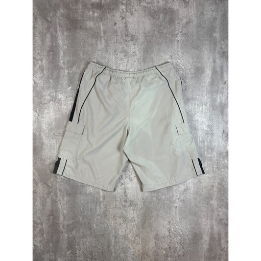 Vintage Nike Embroidered Mini Swoosh Nylon Shorts Size Large Gray