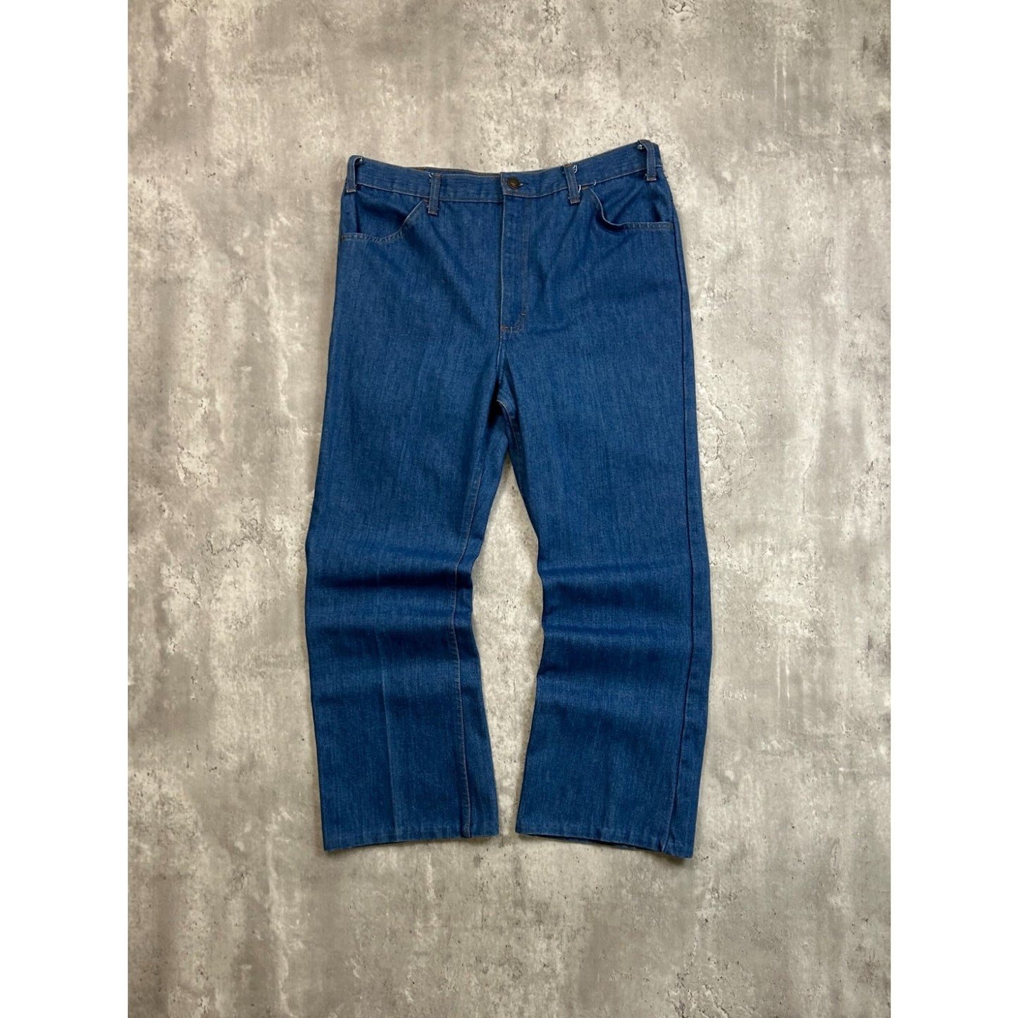 Vintage 1970s Medium Wash Straight Fit Denim Pants Size 35
