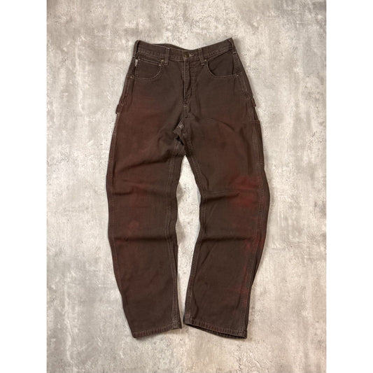 Vintage Carhartt Canvas Workwear Carpenter Pants Size 29 Brown