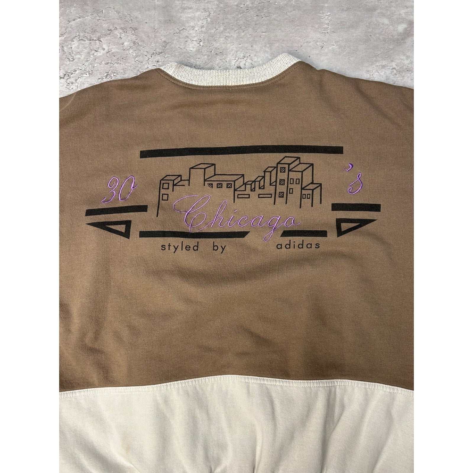 80s Adidas Chicago In The 30s Style By Adidas Graphic Sweatshirt Size Medium