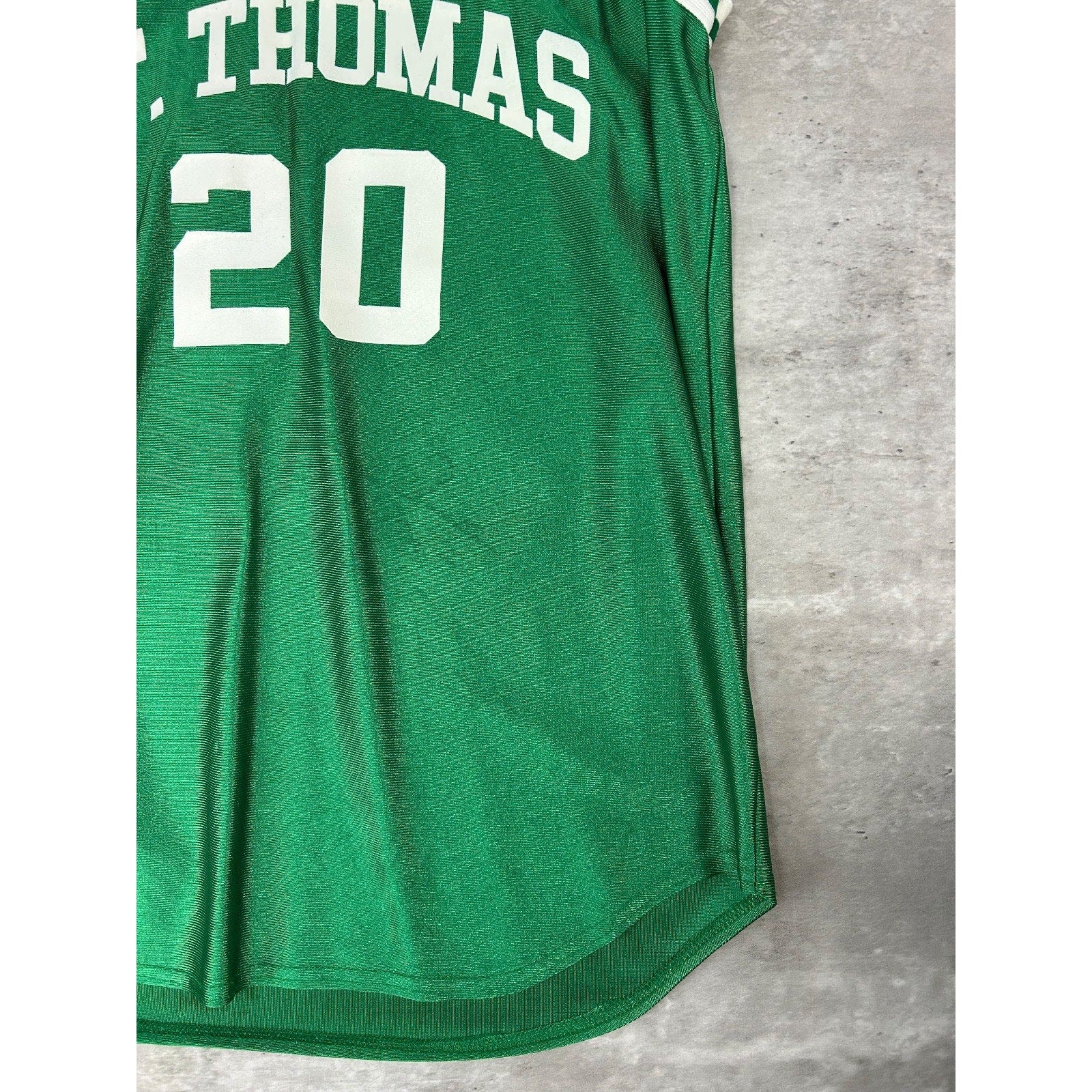 Vintage 80s/90s St Thomas #20 Graphic Spellout Basketball Jersey Size Medium