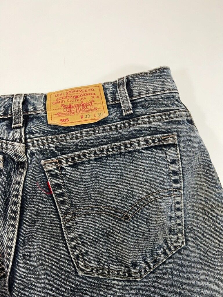 Vintage 90s Levi's 505 XX Acid Wash Denim Pants Size 33 Gray