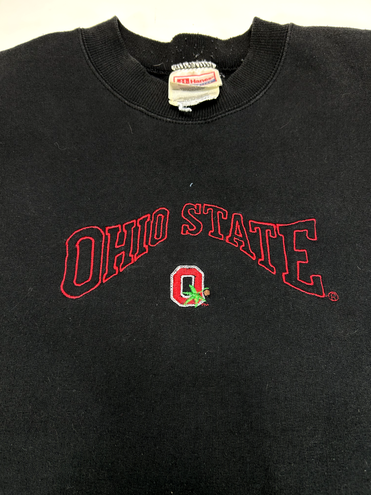 Vintage 90s Ohio State Buckeyes NCAA Embroidered Sweatshirt Size XL Black