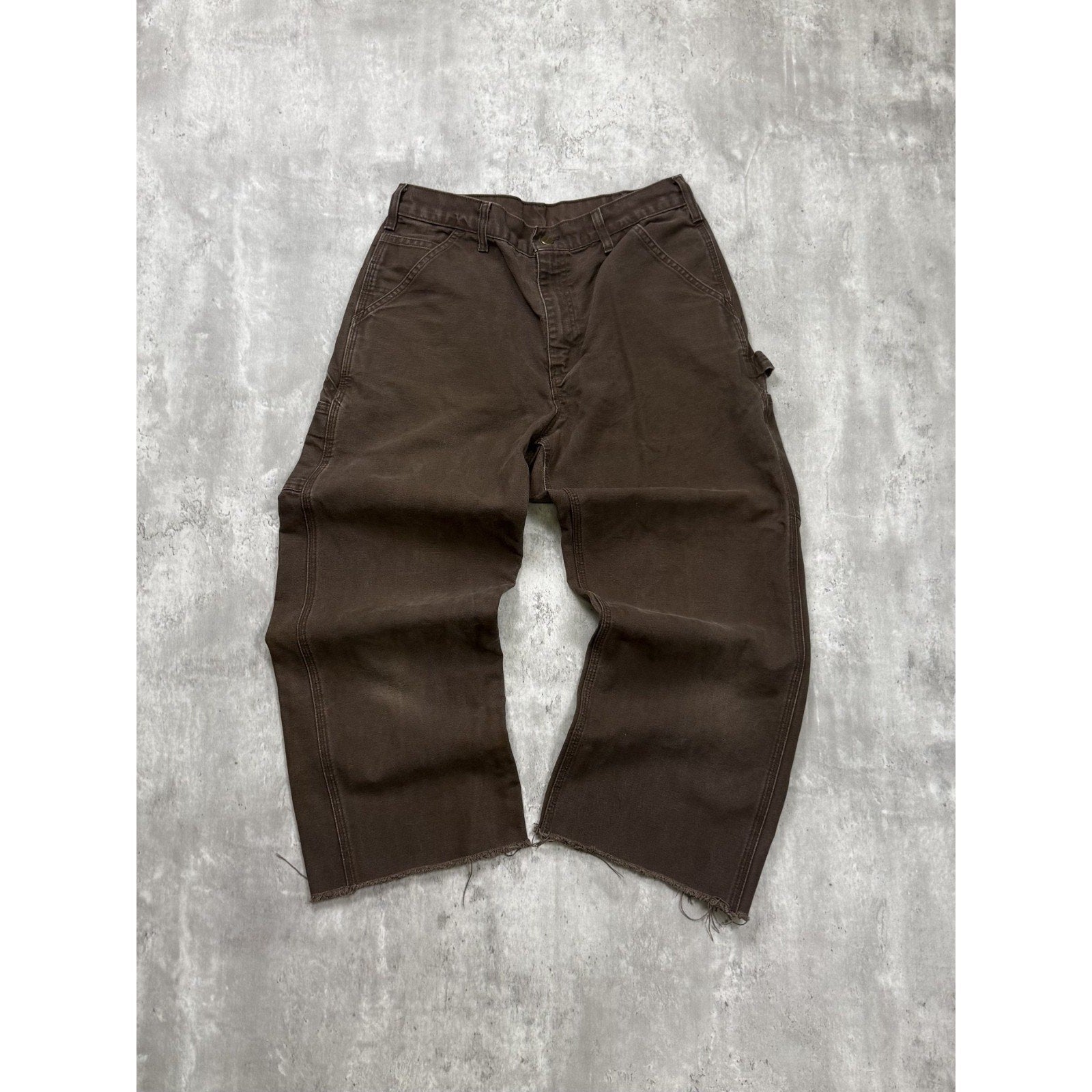 Vintage Carhartt Canvas Workwear Brown Carpenter Pants Size 32
