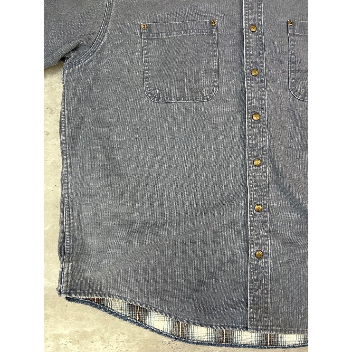 Vintage L.L. Bean Plaid Line Double Pocket Long Sleeve Button Up Shirt Size XL