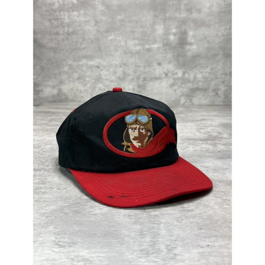 Vintage 90s Red Baron Pizza Embroidered Logo Snapback Hat OSFA