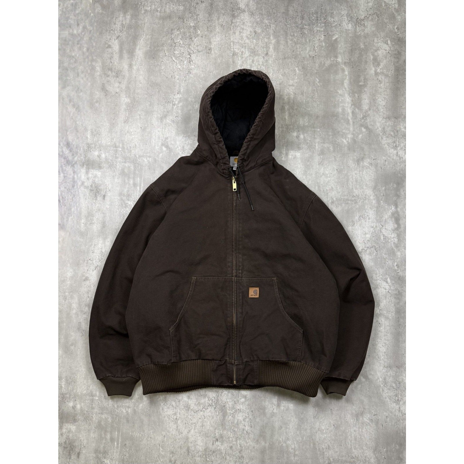 Vintage Carhartt Canvas Workwear Insulated Hooded Active Jacket Size 2XL Tall