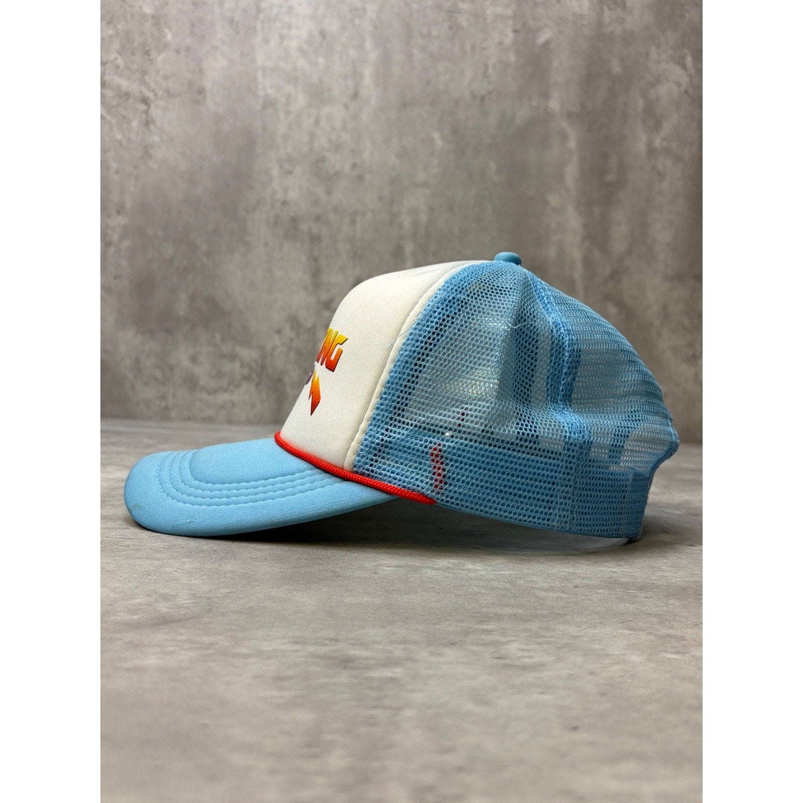 Vintage 80s/90s Thinking Cap Graphic Spellout Trucker Snapback Hat OSFA