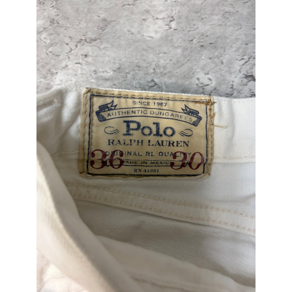 Vintage Polo Ralph Lauren White Denim Pants Size 38