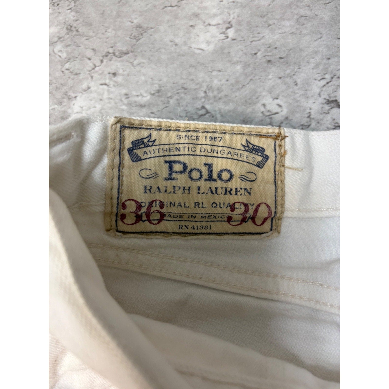 Vintage Polo Ralph Lauren White Denim Pants Size 38
