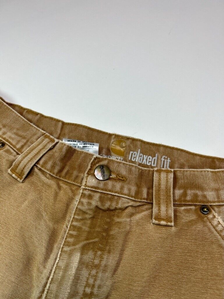 Distressed Carhartt Canvas Workwear Double Knee Pants Size 34W