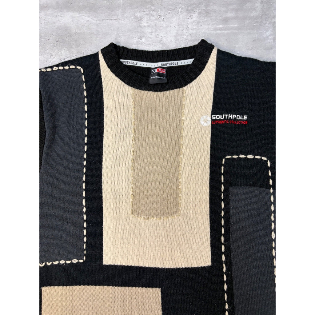 Vintage Y2K Southpole Tonal Block Knit Sweater Size Medium