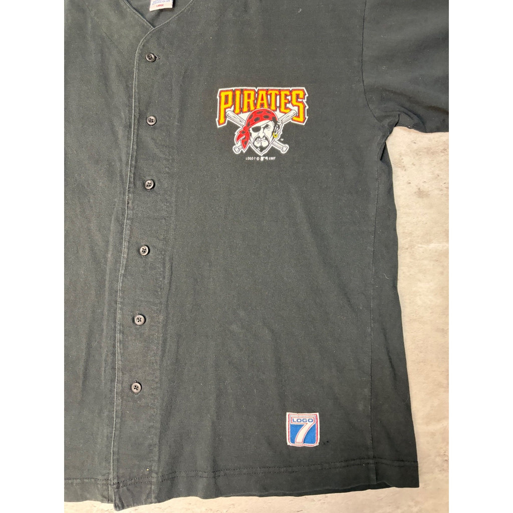 Vintage 1997 Pittsburgh Pirates MLB Graphic Logo Baseball Jersey Size Large
