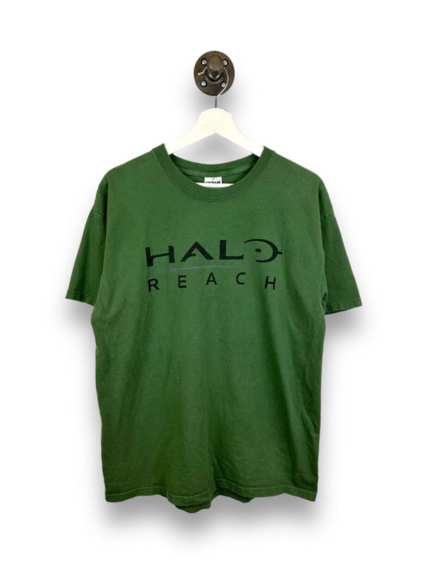 Halo Reach Spell Out Xbox Video Game Promo Graphic T-Shirt Size Large Green