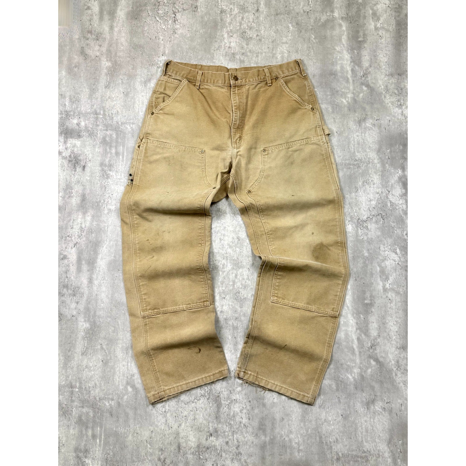 Vintage Carhartt Canvas Workwear Double Knee Carpenter Made In USA Pants Size 36