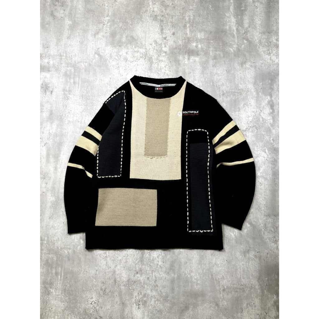 Vintage Y2K Southpole Tonal Block Knit Sweater Size Medium