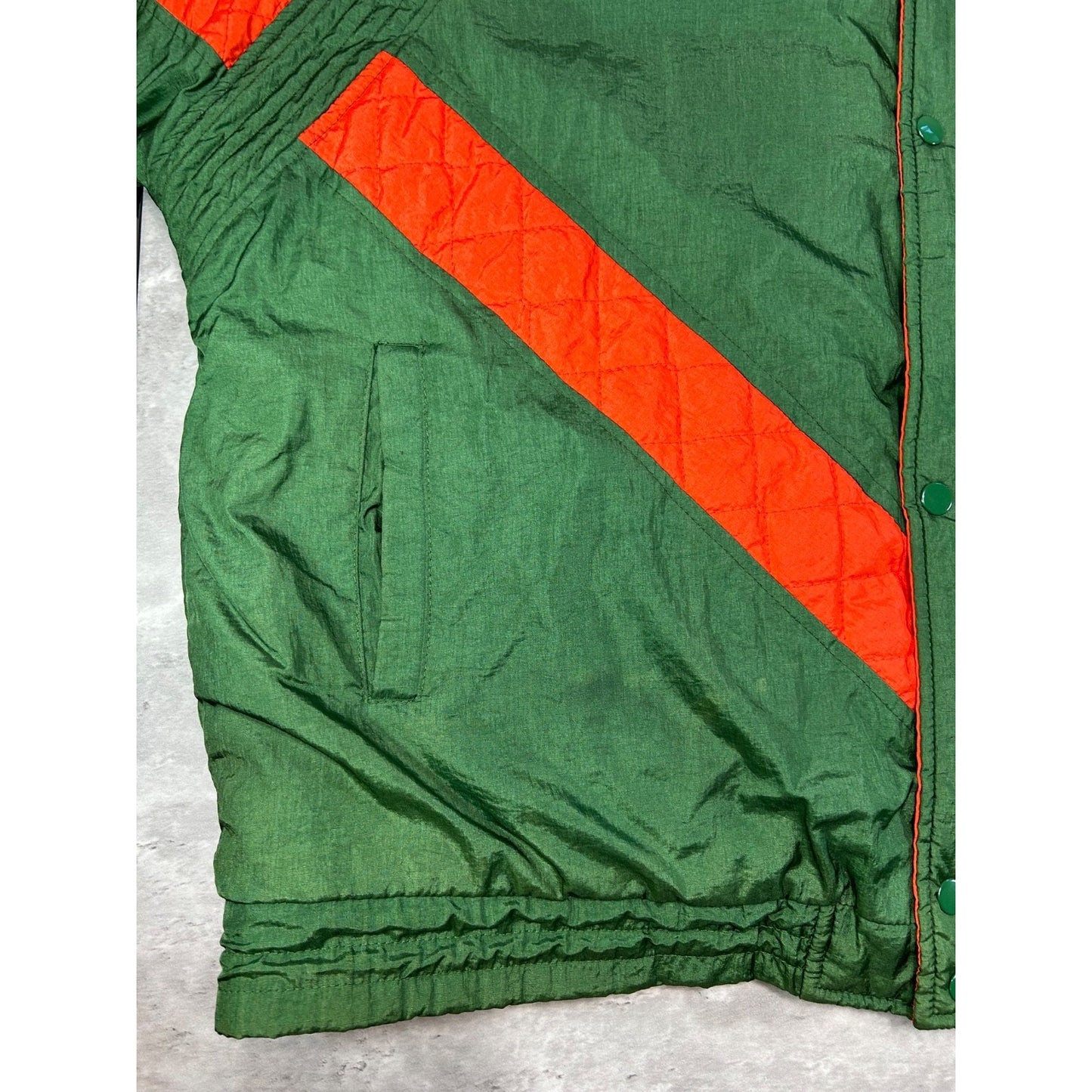 Vintage 90s Miami Hurricanes NCAA Insulated Full Zip Starter Jacket Size XL