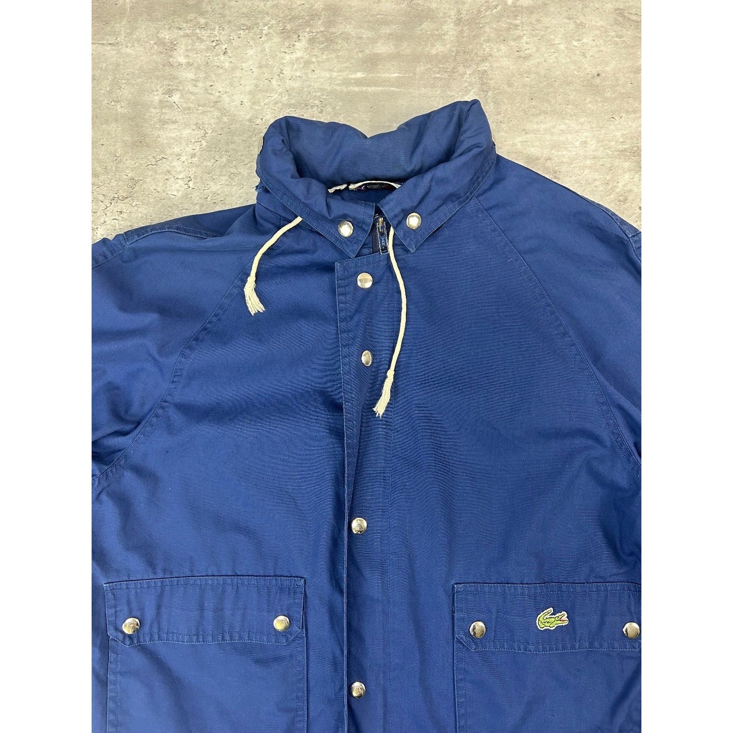 Vintage 90s Lacoste Embroidered Logo Full Zip Multi Pocket Jacket Size Medium