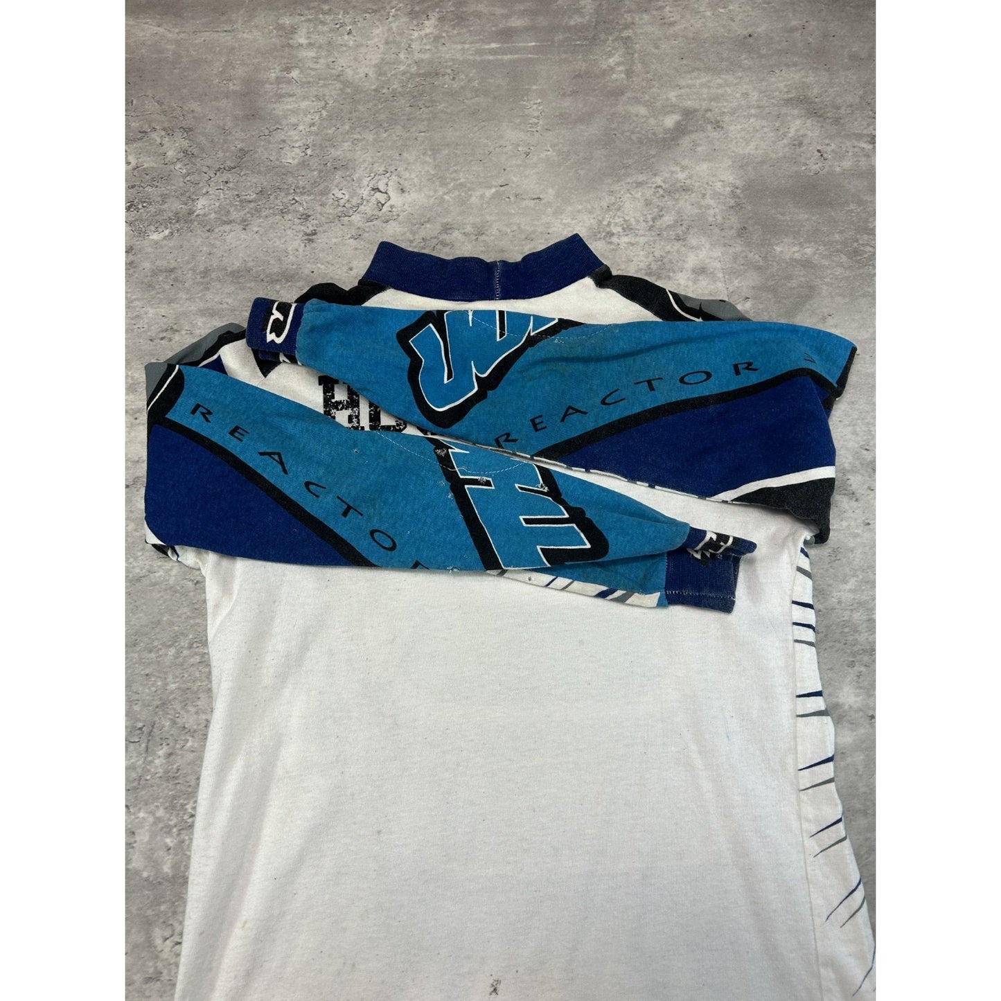Vintage 90s Thor Reactor 3 Long Sleeve All Over Print Motocross Jersey Sz Medium