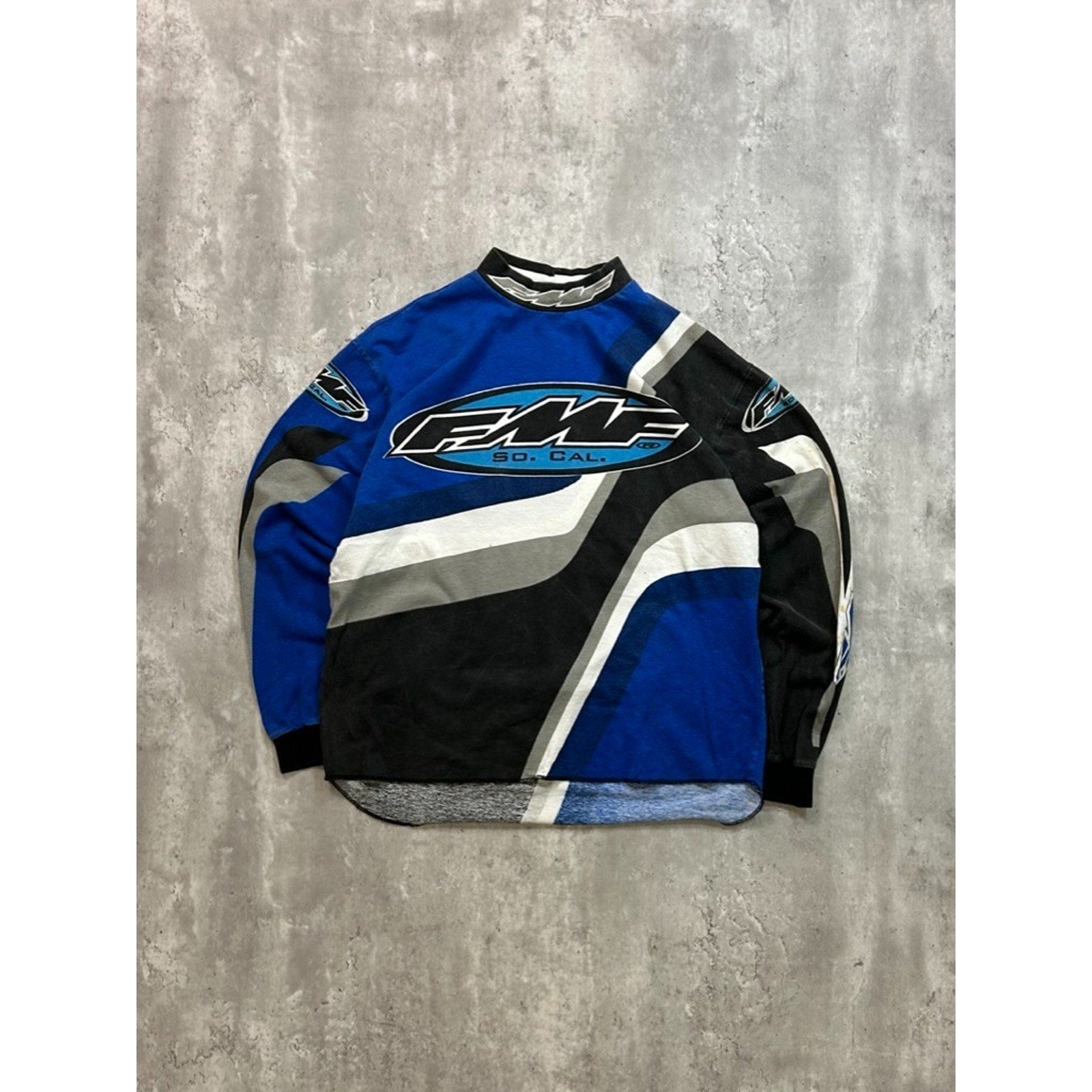 Vintage 90s FMF So. Cal All Over Print Motocross Long Sleeve Jersey Size Medium