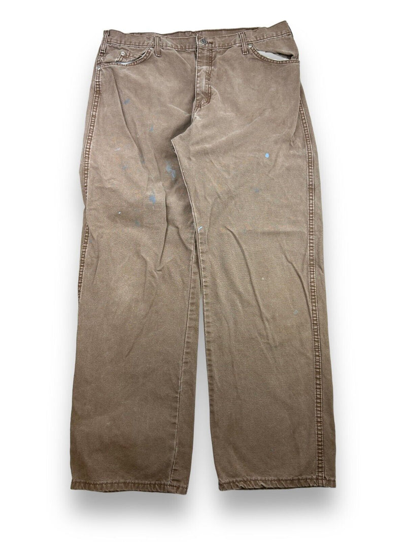 Dickies Relaxed Fit Canvas Work Wear Carpenter Pants Size 38W Brown