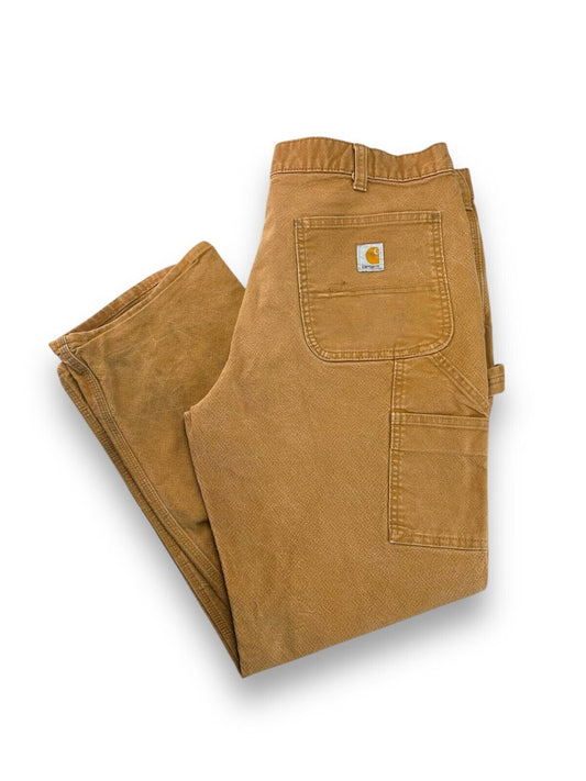 Carhartt Relaxed Fit Canvas Workwear Carpenter Pants Size 38W Beige