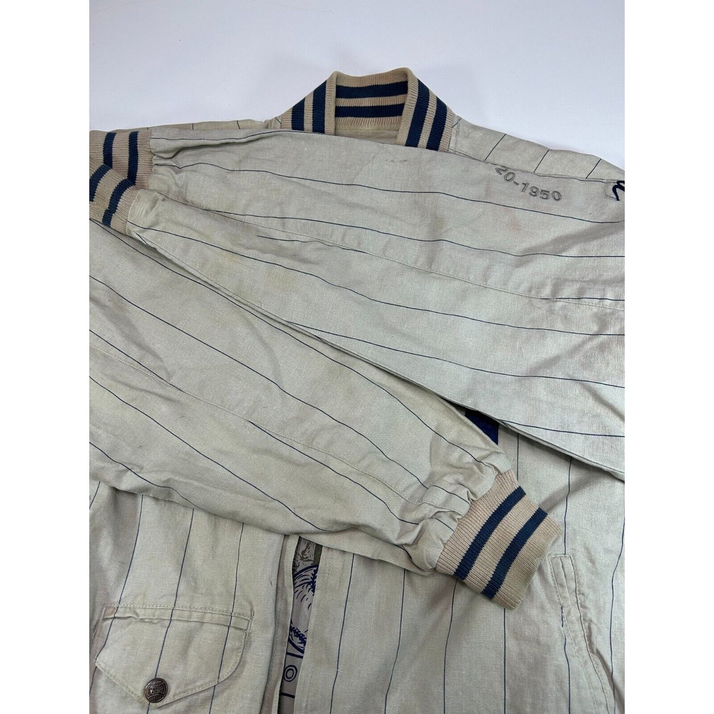 Vintage Homestead Grays NLBM Reversible Varsity Bomber Jacket Size Medium