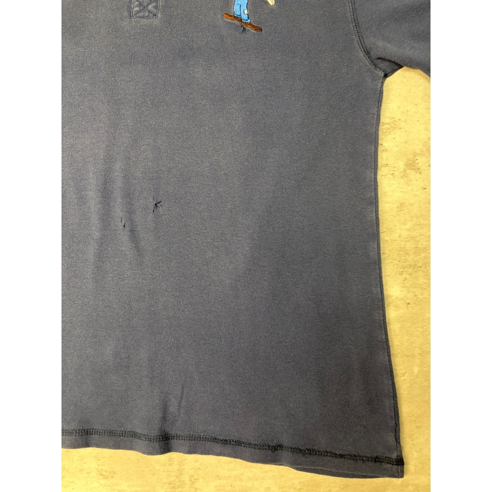 Vintage 90s Disney Goofy Embroidered 1/4 Button Long Sleeve T-Shirt Size Medium