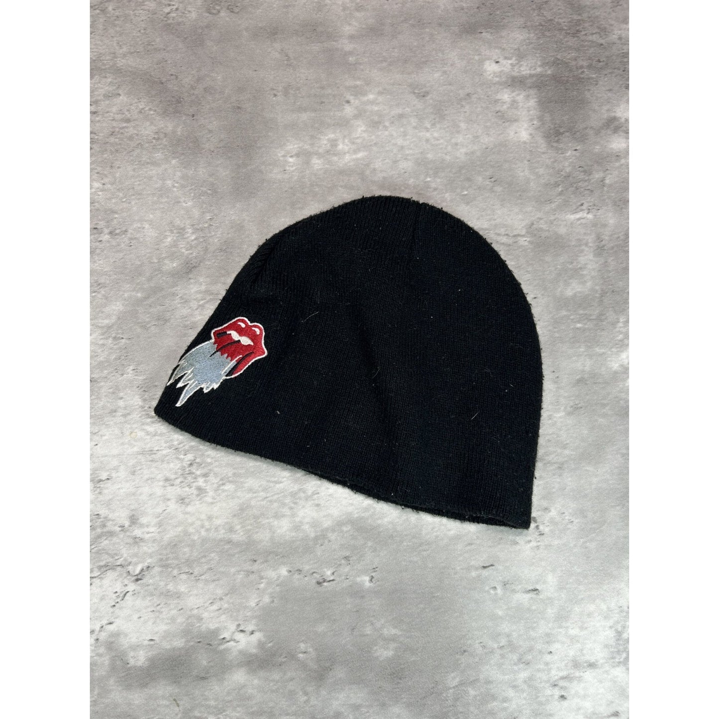 Vintage Rolling Stones Embroidered Logo Rock Band Music Beanie Hat OSFA