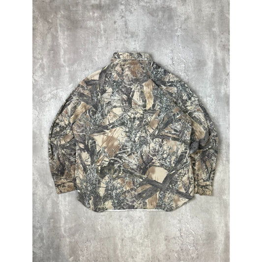 Vintage True Timber Hunting Camo Long Sleeve Button Up Shirt Size XL