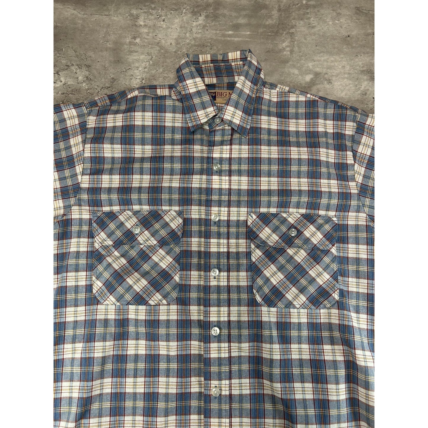 Vintage 80s/90s Big Mac Plaid Print Long Sleeve Button Up Shirt Size Medium