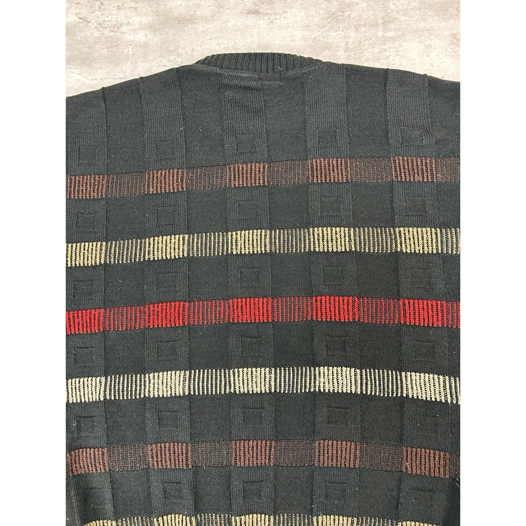 Vintage 90s Protege Abstract Striped Pullover Knit Sweater Size Large