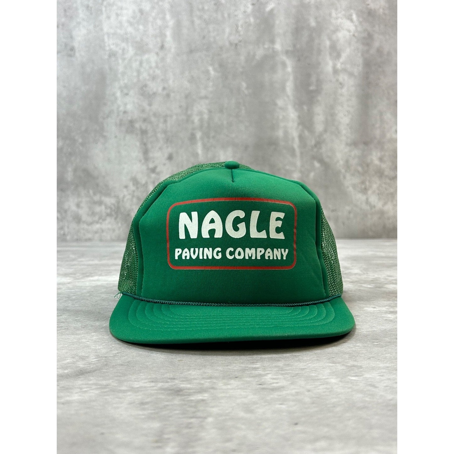 Vintage 90s Nagle Paving Company Graphic Spellout Trucker Snapback Hat OSFA