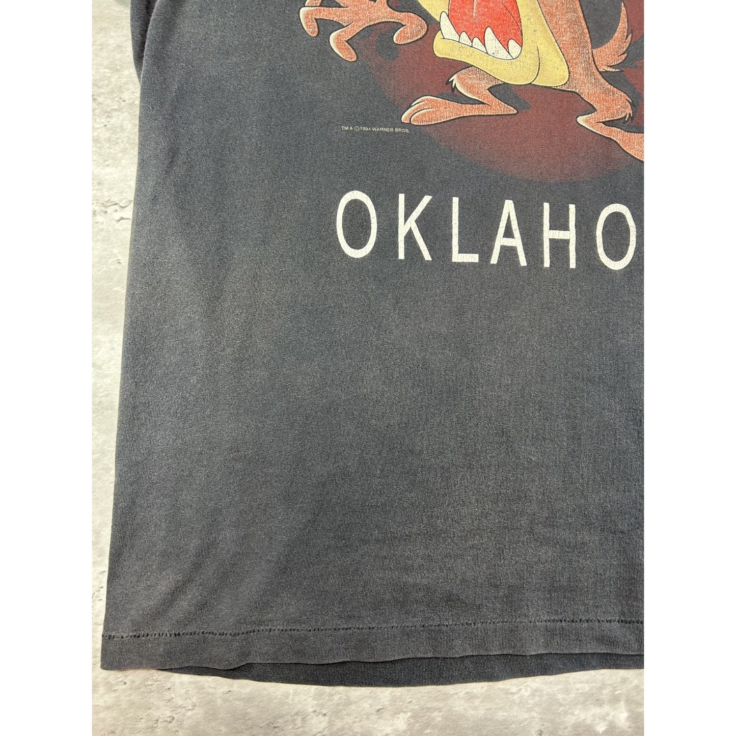 Vintage 1994 Looney Tunes Taz Oklahoma TV Show Promo Graphic T-Shirt Size XL