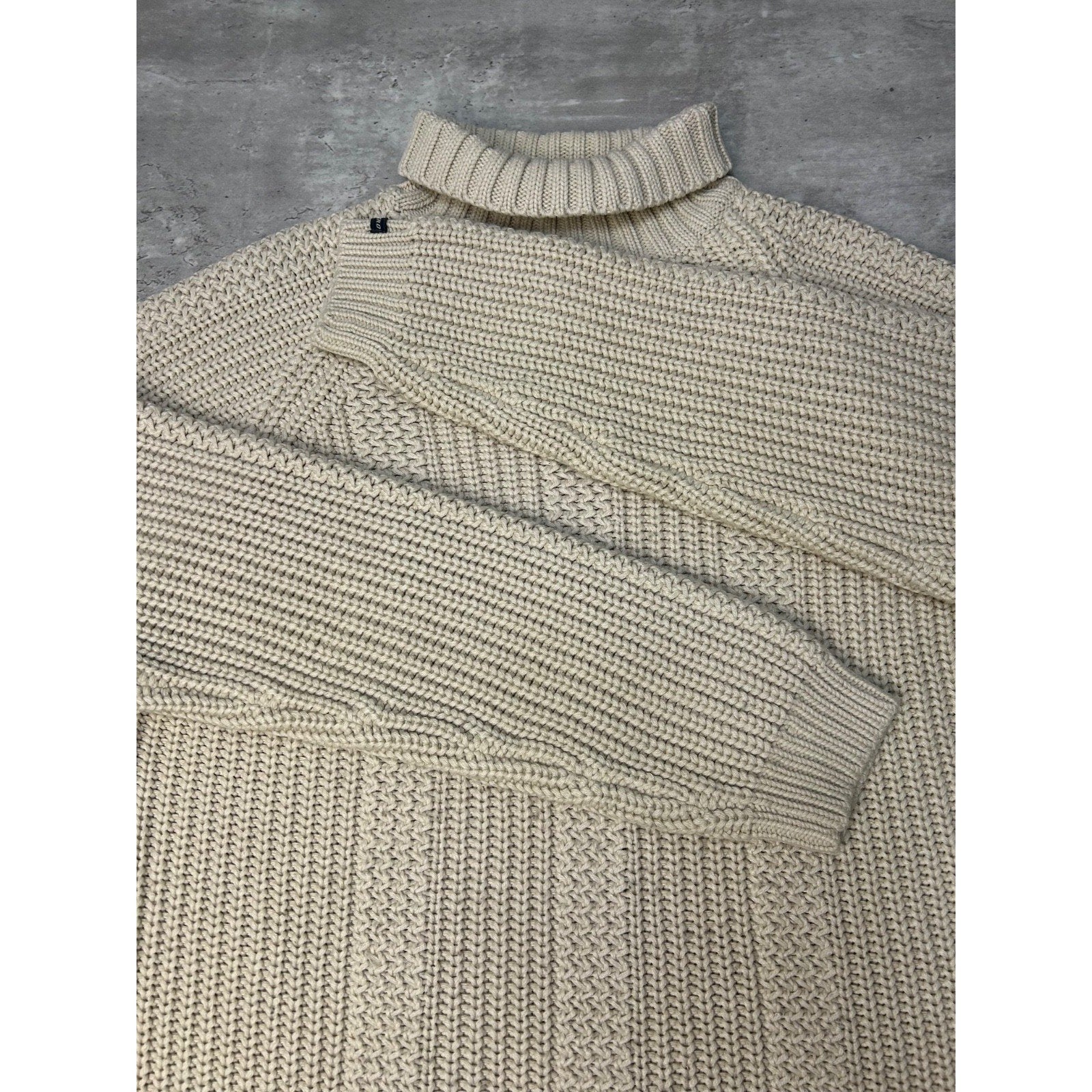 Vintage Y2K Point Zero Cable Knit Pullover Turtle Neck Sweater Size Large